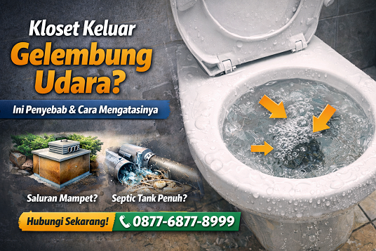 kloset keluar gelembung udara